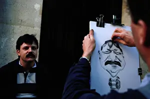 Artists Prints: Caricature artists, Paris, France