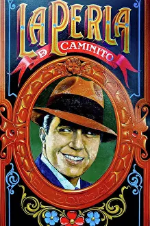 Cafe Prints: Carlos Gardel Portrait In Cafe La Perla De Caminito, La Boca, Buenos Aires, Argentina