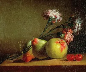 Still Life Prints: Carnations, Pears