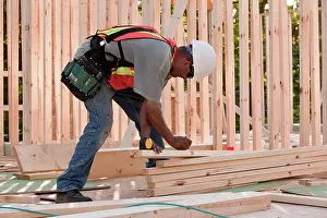 Manual Worker Prints: Carpenter marking wood