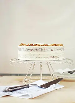 Foodcollection Prints: Carrot cake decorated with cream cheese