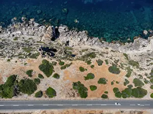Route Prints: cars in birds eye view on Carretera Militar cars in birds eye view on Carretera Militar