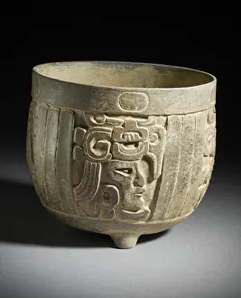Mexico Prints: Carved Bowl. Mexico, Oaxaca, Zapotec