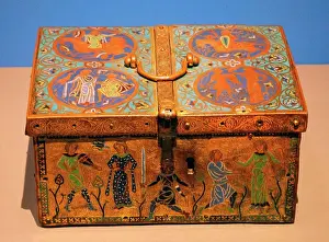 Gilt Prints: Casket with scenes of courtly love (About 1180 AD); Copper