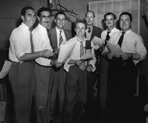 1953 Prints: Cast of Biggles at the recording of the 1000th episode of the popular serial