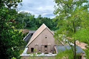 Marche Prints: Castelfidardo Powder Magazine. Park of the Cardeto. Ancona. Marche. Italy