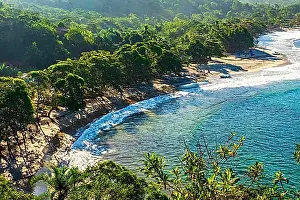 Coast Prints: Castelhanos Beach seen from above on Ilhabela Island on the coast of Sao Paulo