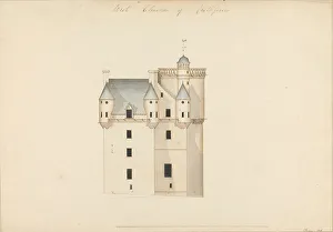 1819 Prints: Castle Fraser Aberdeenshire Scotland West Elevation