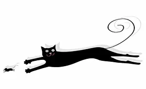 Curiosity Prints: Cat & Mouse, Linda Braucht (20th Century/American), Computer Graphics