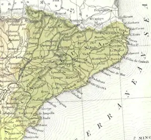 Mitchell Prints: Catalonia. 1850 Mitchell Map of Spain and Portugal