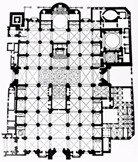 Gothic Prints: Cathedral of Seville floor plan