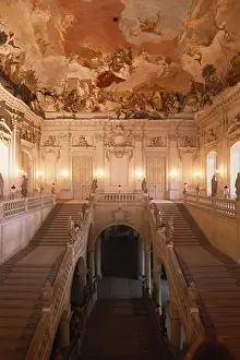 Stairway Prints: Ceiling Fresco from Tiepolo, Grand Staircase, Wurzburg Residence, Franconia, Germany