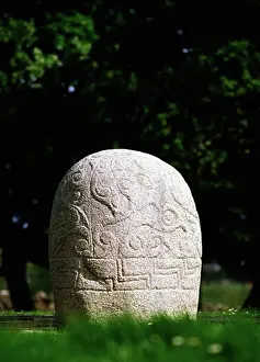 Verticals Prints: Celtic Archaeology, Turo Stone, Near Loughrea Co Galway