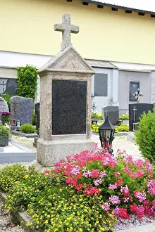 Grave Prints: Cemetery with graves and symbols - tomb of the late cemetery with graves and symbols - grave of the late