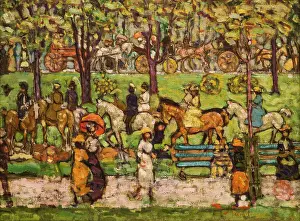 New York State Prints: Central Park Ca. 1908-10 Oil on canvas Maurice Prendergast; American 1858-1924
