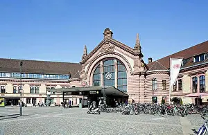Entrances Prints: Central Station, station building, Osnabrueck, Lower Saxony, Germany, Europe