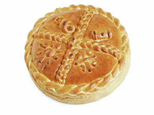 Feed Prints: Cesnica, Serbian Orthodox traditional Christmas bread which is broken during a ceremony to mark the Orthodox Christmas