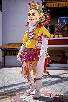 Movements Prints: Cham dance (mask dance), Leh, Ladakh, India, Asia