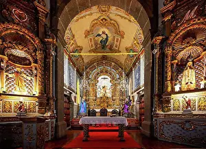 Interior Photo Prints: Chancel, San Sebastian Church, Camara de Lobos, Madeira, Portugal, Europe