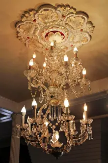 West Coast Prints: Chandelier in the lobby of the Queen Anne Hotel