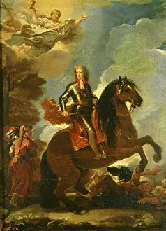 Monarch Prints: CHARLES II, 1661-1700, King of Spain 1665-1700, equestrian portrait