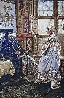 Emperor Prints: Charles V, Holy Roman Emperor with Barbara Blomberg in Regensburg