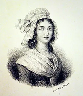 Lithograph Prints: Charlotte Corday (1768-1793) assassin of the French Revolutionary