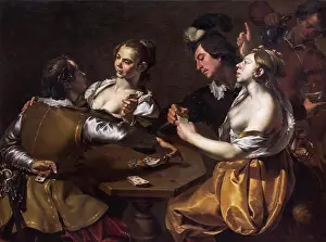 Playing Cards Prints: The cheaters. (Wouter Pietersz Crabeth d. J.; 1593 To Gouda before 1644)