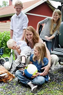 Out Door Prints: Cheerful family enjoying outdoors