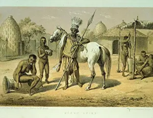 Discovery Prints: Chief of Musgu tribe in village from Travels and Discoveries in North and Central Africa 1849-55 by Heinrich Barth