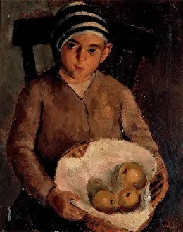 Hairstyle Prints: Child with Fruit, by De Robertis Roberto