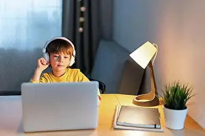 Self Employed Prints: Child home taking virtual courses