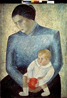 Maternity Prints: Child with an orange by Petrova-Troitskaya