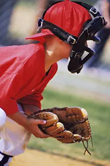 Baseball Cap Prints: Child playing baseball