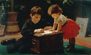 Children Prints: Children Of The Photographer Tillges. Frants Henningsen (1850-1908). Oil On Canvas, 1884