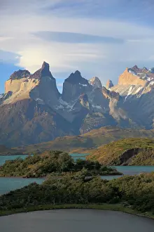 General View Prints: Chile, Magallanes, Torres del Paine, national park, Cuernos del Paine, Lago Pehoe