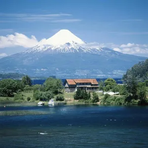 Chile Prints: Chile, Puerto Octay, Osorno Volcano and Llanquihue Lake