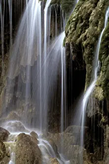 Silky Prints: China, Sichuan Province. Silky water of Nuorilang falls-Jiuzhaigou scenic area