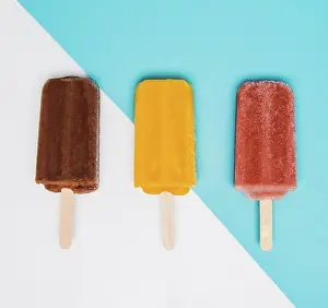 Graphic Prints: Chocolate, mango, and raspberry popsicles