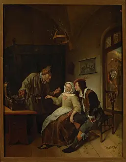 Pejzaze Prints: The choice between the young and wealth; Steen