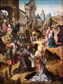 Adult Sonly Prints: Christ Carrying the Cross c. 1515-25 Oil and gold on wood artist unkown