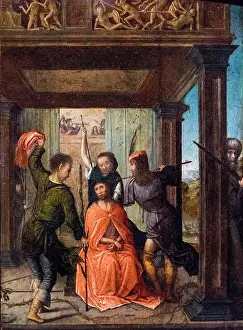 Adult Sonly Prints: Christ Crowned with Thorns; about 1505; Oil on oak panel Juan de Flandes; Netherlandish; active in Spain; about