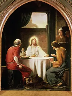 Testament Prints: Christ at Emmaus Carl Heinrich Bloch (1834-1890 Danish)