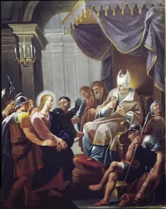 Priest Prints: Christ Before the High Priest Hendrick Krock (1677-1738/Danish)