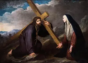 Calvary Prints: Christ Meets the Virgin Mary on the Way to Calvary c