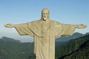 Mountaintop Prints: Christ the Redeemer statue at sunrise; Rio de Janeiro, Brazil