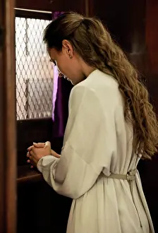 Priest Prints: Christian woman, church and confessional