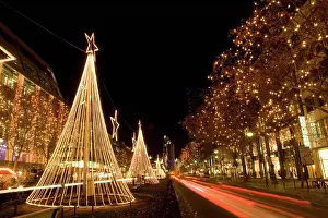 Capital Cities Prints: Christmas decorations along Kurfurstendamm, Berlin, Germany