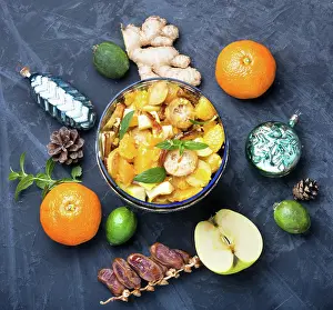 Salad Prints: Christmas detox fruit salad. holiday fruit salad with tangerine, dates and feijoa