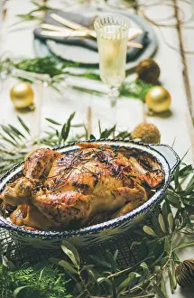 Festive Prints: Christmas or New Year celebration table setting